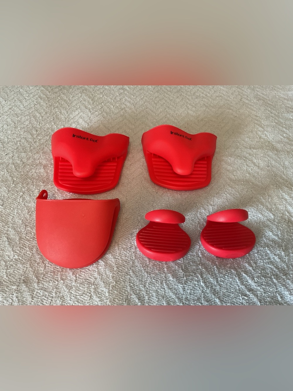 Instant Pot Red Silicone Handle & Lid Grips Set